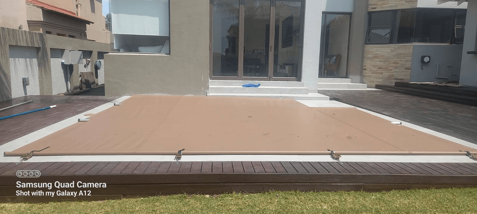 Pool cover installation service background